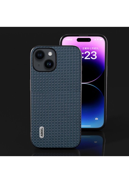 Iphone 15 Plus Orijinal Inek Deri+Tpu Kapak Karaklama Önleyici Cep Telefonu Kılıf Mavisi (Yurt Dışından)