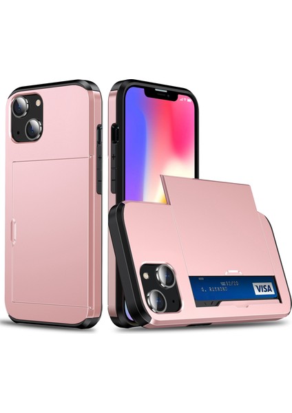 Iphone 15 Için Kart Sahibi Telefon Kasası Artı Tpu+Pc Çift Katman Anti-Drop Telefon Kapak Gil Altın (Yurt Dışından)