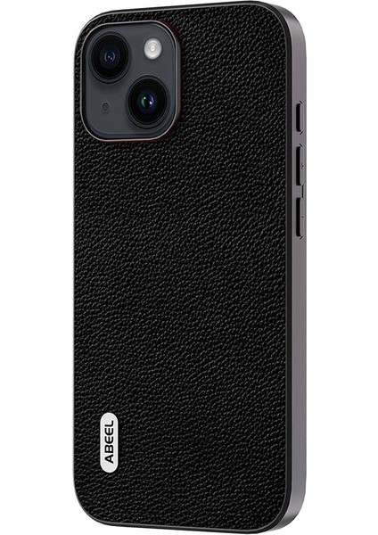Iphone 15 Plus Dokulu Orijinal Inek Deri+Tpu Cep Telefonu Kapağı Döküm Önleyici Telefon Vaka-Siyah (Yurt Dışından)