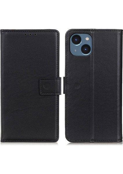 Iphone 15 Pu Deri Deri Telefon Tam Koruma Kılıfı Cüzdan Katlanabilir Stand Telefon Kapağı Black (Yurt Dışından)
