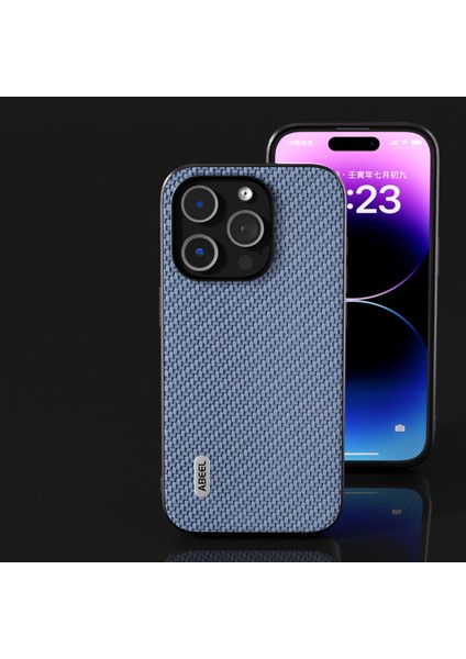 Iphone 15 Pro Pu Deri Kaplamalı Pc+Tpu Telefon Kılıfı Karbon Fiber Doku Kıyafet Anti-Slatch Kapak Işık Mavi (Yurt Dışından) fırsatları