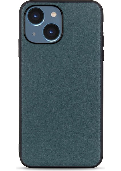 Iphone 15 Plus Slim Fit Orijinal Inek Deri+Tpu Mobil Kapak Şok Geçirmez Telefon Vaka-Yeşil (Yurt Dışından)