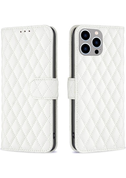 Iphone 15 Pro Baskı Için Stand Telefon Cüzdan Kabuk Deri Kılıf Akıllı Telefon Kapak-Beyaz (Yurt Dışından)
