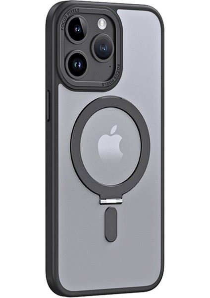 Iphone 15 Pro Matte Tpu+Akrilik Yüzük Kickstand Telefon Kapak Black Için Manyetik Kasa (Yurt Dışından)