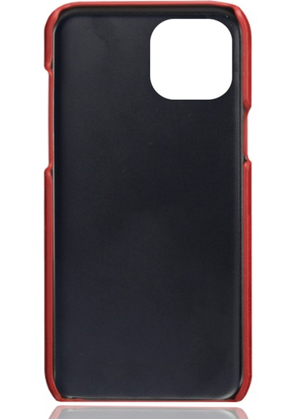 İphone 15 Plus Telefon Kasası Çift Kart Yuvaları Telefon Kapağı Anti-Çizelge Pu Deri Kaplamalı Pc Koruyucu Arka Kasa-Kırmızı (Yurt Dışından)