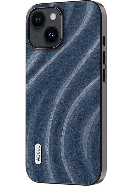 Iphone 15 Pl Pu Deri Kaplama Telefon Kapağı Kıç Anti-Cratch Pc+Tpu Case-Mavi (Yurt Dışından)