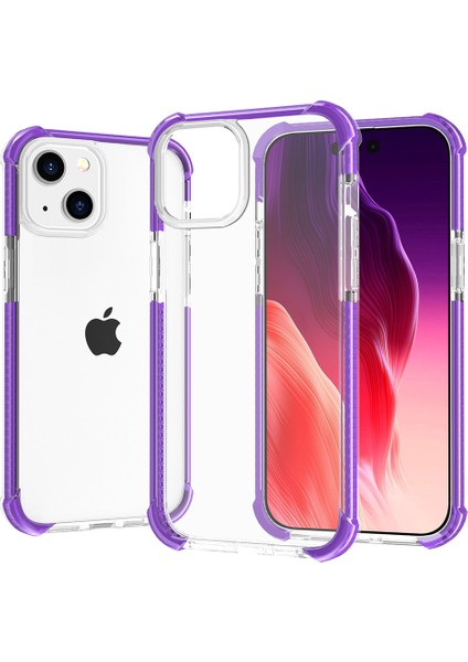 Iphone 15 Artı Şeffaf Telefon Kasası Için Tpu+Akrilik Anti-Drop Telefon Kapak-Morası (Yurt Dışından)