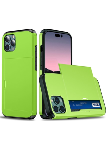 Iphone 15 Pro Max Anti-Cratch Tpu+Pc Için Slayt Kartı Tutucu İle Telefon Kılıfı (Yurt Dışından)