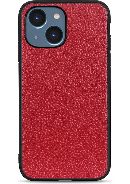 Iphone 15 Plus Ultra Light Orijinal Inek Deri+Pc+Tpu Kapak Kapak Klak Antik Lıtchı Doku Cep Telefonu Kasa Kırmızı (Yurt Dışından)