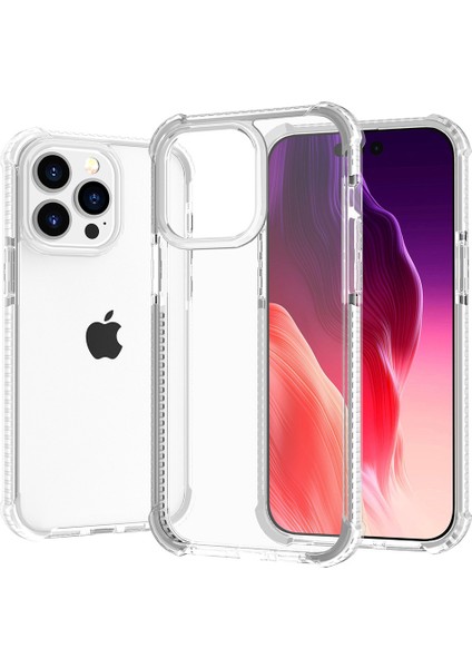 Iphone 15 Pro Max Four Corner Drop-Proof Telefon Kılıfı Tpu+Akrilik Şeffaf Kapak-Beyaz (Yurt Dışından)