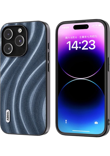 İphone 15 Pro Max Pu Deri+Pc+Tpu Telefon Kılıfı Ultra-Insli Kapak Mavisi (Yurt Dışından)
