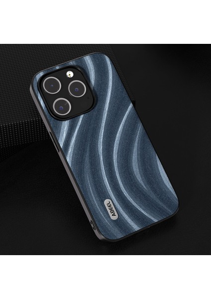 İphone 15 Pro Max Pu Deri+Pc+Tpu Telefon Kılıfı Ultra-Insli Kapak Mavisi (Yurt Dışından)