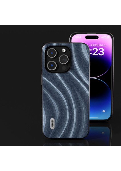 İphone 15 Pro Max Pu Deri+Pc+Tpu Telefon Kılıfı Ultra-Insli Kapak Mavisi (Yurt Dışından)