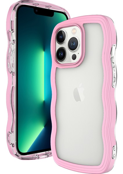 Iphone 15 Prof Profesyonel Arka Kapak Dalga Edge Pc+Tpu Çıkarılabilir Renk Çerçevesi Çizelge Anti-Cratch Telefon Vaka-Pembe (Yurt Dışından)