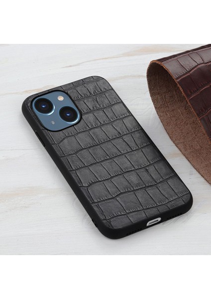 Iphone 15 Için Telefon Kılıfı Plus Timsah Doku Orijinal Inek Deri+Tpu+Pc Telefon Kapak Black (Yurt Dışından) modelleri