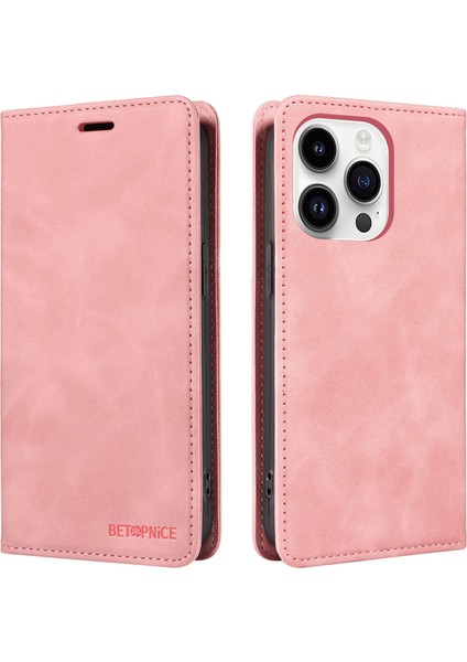 Iphone 15 Pro Full Koruma Telefon Kılıfı Pu Deri Kapak Rfıd Blomak Stand Stand Cellet Kullanış (Yurt Dışından)