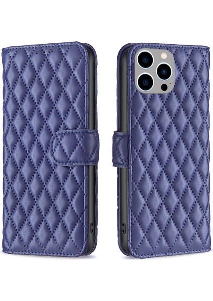 Iphone 15 Pro Baskı Için Stand Telefon Cüzdan Kabuk Deri Kılıf Akıllı Telefon Kapak Mavisi (Yurt Dışından)