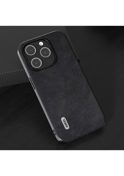 Iphone 15 Pro Max Için Telefon Kılıfı Dokulu Pu Deri Kaplamalı Pc+Tpu Güz Kanıtı Kabuk Black (Yurt Dışından) fırsatları