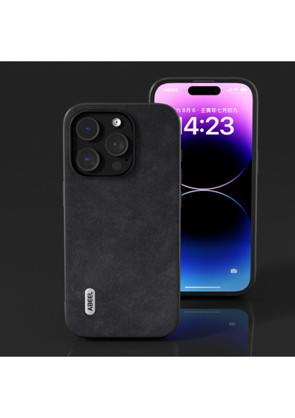 Iphone 15 Pro Max Için Telefon Kılıfı Dokulu Pu Deri Kaplamalı Pc+Tpu Güz Kanıtı Kabuk Black (Yurt Dışından) indirimleri