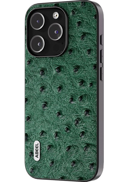 Iphone 15 Pro Hakiki Inek Deri Kaplamalı Pc+Tpu Kapak Yeşili Için Telefon Kılıfı (Yurt Dışından)