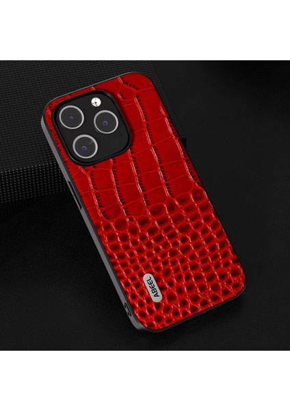Iphone 15 Pro Timsu Doku Telefon Kılıfı Orijinal Inek Deri+Pc+Tpu Hibrid Kapak-Kırmızı (Yurt Dışından) fırsatları