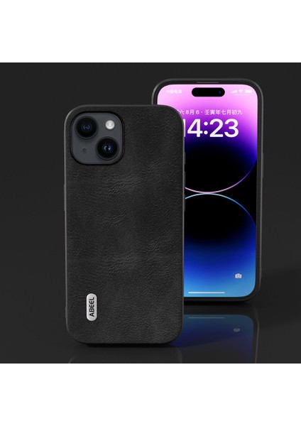 Iphone 15 Artı Cowhide Doku Pu Deri Kaplamalı Pc+Tpu Cover-Black Için Telefon Kılıfı (Yurt Dışından) fırsatları