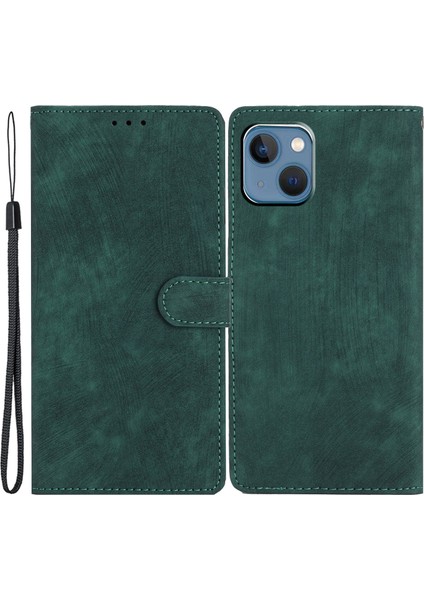 Iphone 15 Toz Geçirmez Telefon Kapağı Pu Deri Cüzdan Slim-Fit Stand Cilt Touch Cep Telefonu Vaka Yeşil (Yurt Dışından)