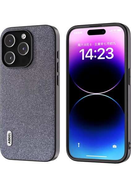 Iphone 15 Pro Pu Deri Kaplamalı Tpu Kapak Glitter Anti-Drop Telefon Kılıfı Black Için (Yurt Dışından)