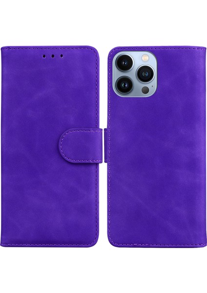 Pu Deri+Tpu Telefon Kapağı Iphone 15 Pro 15 Stand Telefon Kabuğu Cüzdan Düz Renkli Mobil Kapak Doğru (Yurt Dışından)