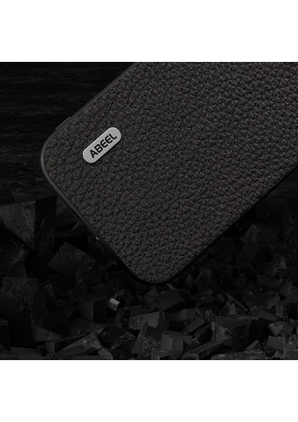 Iphone 15 Pro Max Anti-Slip Litchi Doku Doku Kılıf Cowhide Deri+Pc+Tpu Telefon Kapak Black (Yurt Dışından) fiyatları