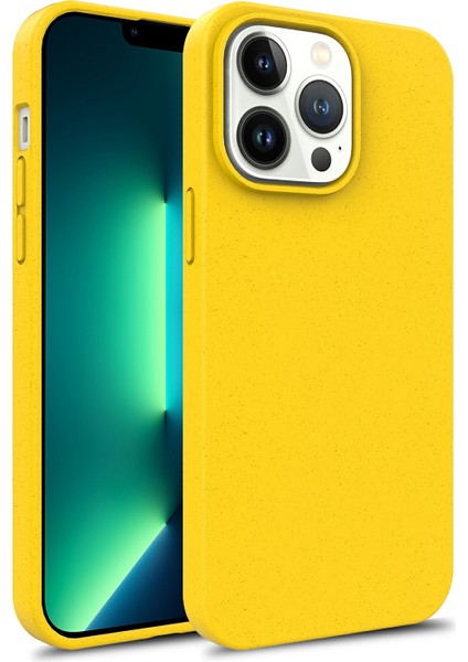Iphone 15 Pro Starry Sky Serisi Mat Telefon Kapağı Buğday Samanı+Tpu Çevre Dostu Geri Sırt Sarı (Yurt Dışından)