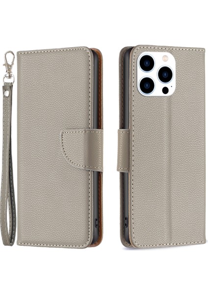 Iphone 15 Pro Cüzdan Pu Deri Cep Telefonu Kapağı Litchi Doku Telefonu Flip Stant Çantası (Yurt Dışından)