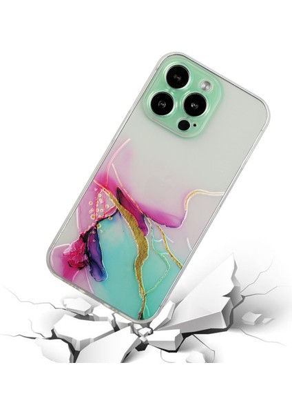 Iphone 15 Pro Için Yumuşak Tpu Telefon Kılıfı Kabartma Mermer Desen Koruyucu Telefon Kapak Yeşili (Yurt Dışından) fiyatları