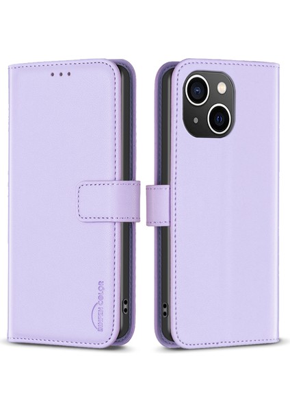 Iphone 15 Plus Tpu+Pu Deri Telefon Kapağı Standı Tasarım Cüzdan Kılıf Et (Yurt Dışından)