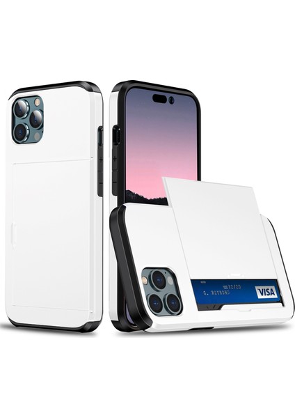 Iphone 15 Pro 15 Pro Tpu+Pc Çift Katmanlı Telefon Koruyucu Koruyucu Vaka-Beyaz (Yurt Dışından)