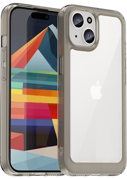 Iphone 15 Plus Tpu+Akrilik Anti-Fall Mobil Telefon Geri Kapak Temiz Koruyucu Koruyucu Kılıf Korumalı Gri (Yurt Dışından)