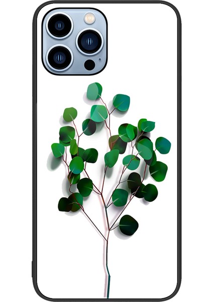 Iphone 15 Pro Maks Desen Baskı Temsil Edilmiş Cam Kılıf Pc+Tpu Koruyucu Telefon Kapak Yeşil (Yurt Dışından)