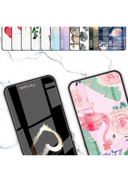Iphone 15 Pro Maks Desen Baskı Temsil Edilmiş Cam Kılıf Pc+Tpu Koruyucu Telefon Kapak Pembe Mor (Yurt Dışından)