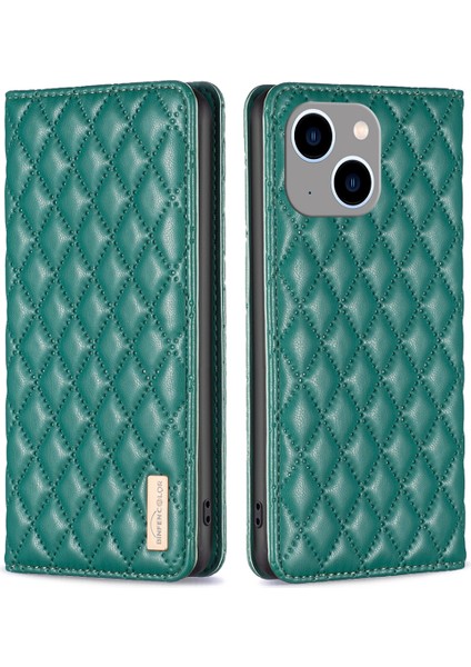 Iphone 15 Plus Kart Sahibi Için Telefon Kasası Damla Geçirmez Pu Deri Standı Kabuk-Yeşil (Yurt Dışından)