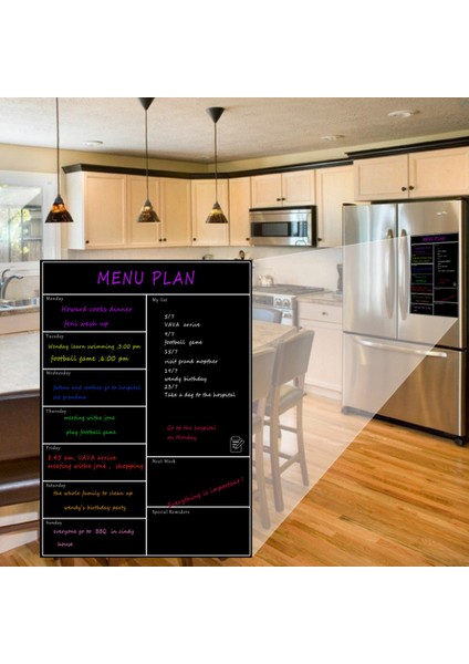 Haftalık Menü Planlayıcı Magnet Mıknatıslı Yazı Tahtası Buzdolabı Magneti Bebek Ek Gıda