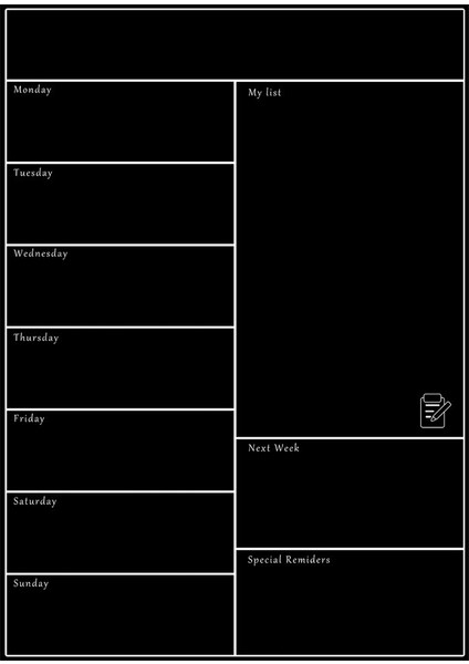 Haftalık Menü Planlayıcı Magnet Mıknatıslı Yazı Tahtası Buzdolabı Magneti Bebek Ek Gıda