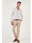 Kareli Pamuk Karışımlı Düğmeli Yaka Uzun Kollu Slim Fit Gömlek Erkek Gömlek CF23S7497 3