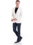 Hatem Saykı Beyaz D. Slim Fit Desenli Mono Yaka Casual Ceket 2