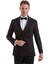 Bordo Slim Fit Düz Sivri Yaka Klasik Kruvaze Smokin Damatlık 3