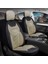 fiat Egea Hb Oto Koltuk Kılıfı 5'li Set Lüks Deri, Kadife Detaylı Prosev Model Bej Siyah 1