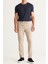 Erkek Bej Slim Fit Rahat Kesim Beli Bağlamalı Yan Cepli Jogger Pantolon 1