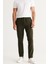 Erkek Haki Slim Fit Rahat Kesim Beli Bağlamalı Yan Cepli Jogger Pantolon 1