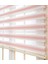 Lüx Dar Plise Renk Geçişli Zebra Stor Perde Alüminyum Kasalı Yüksek Kaliteli - Pembe, Beyaz 2