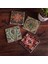 Stone Vintage Desen Taş Bardak Altlığı – 4’lü Set, 10x10 cm Dekoratif Masaüstü Koruyucu Doğaltaş Altlık |SC499| 1