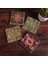 Stone Vintage Desen Taş Bardak Altlığı – 4’lü Set, 10x10 cm Dekoratif Masaüstü Koruyucu Doğaltaş Altlık |SC500| 1